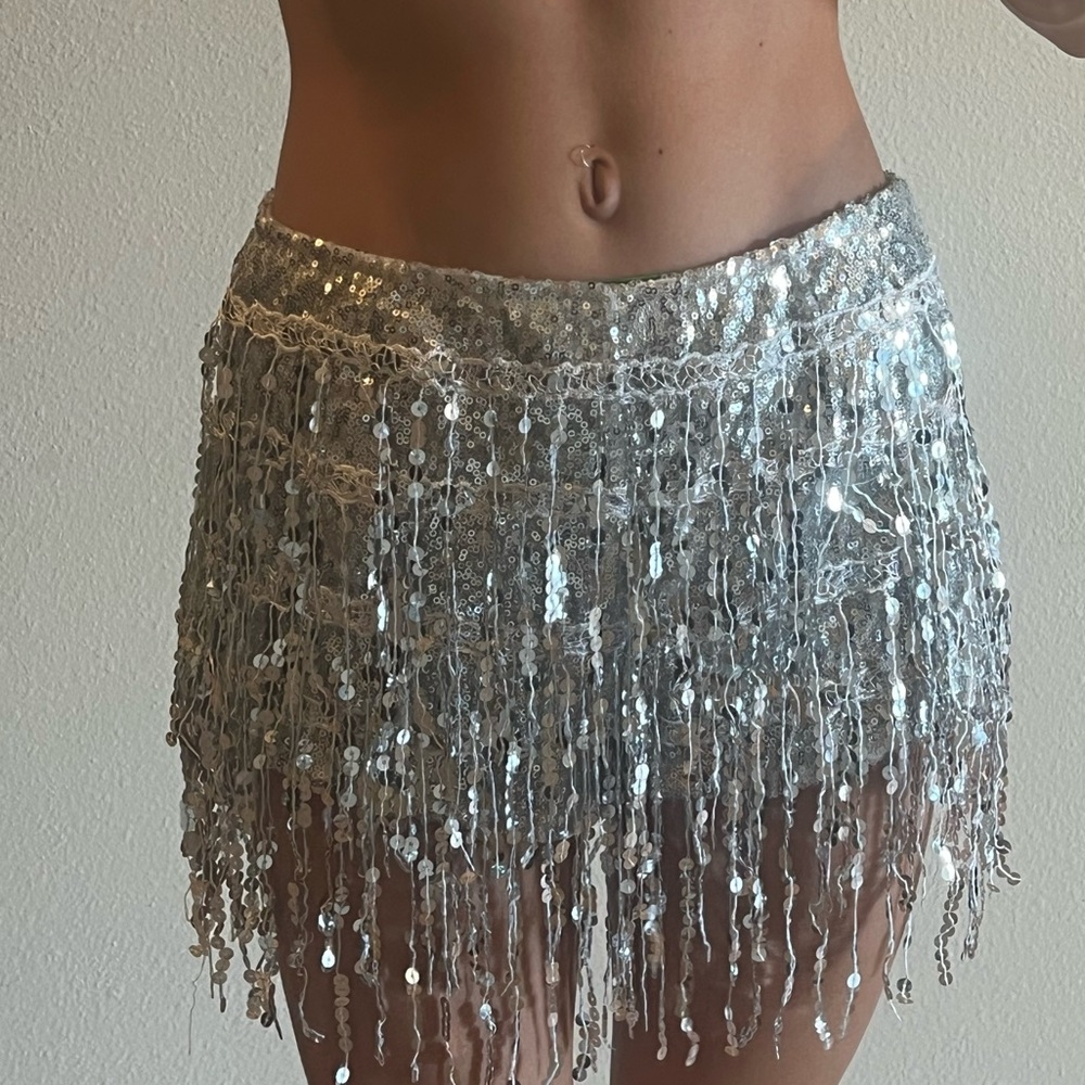 Sequined mini skirt